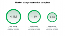 Market Size Presentation Template With Circle Design